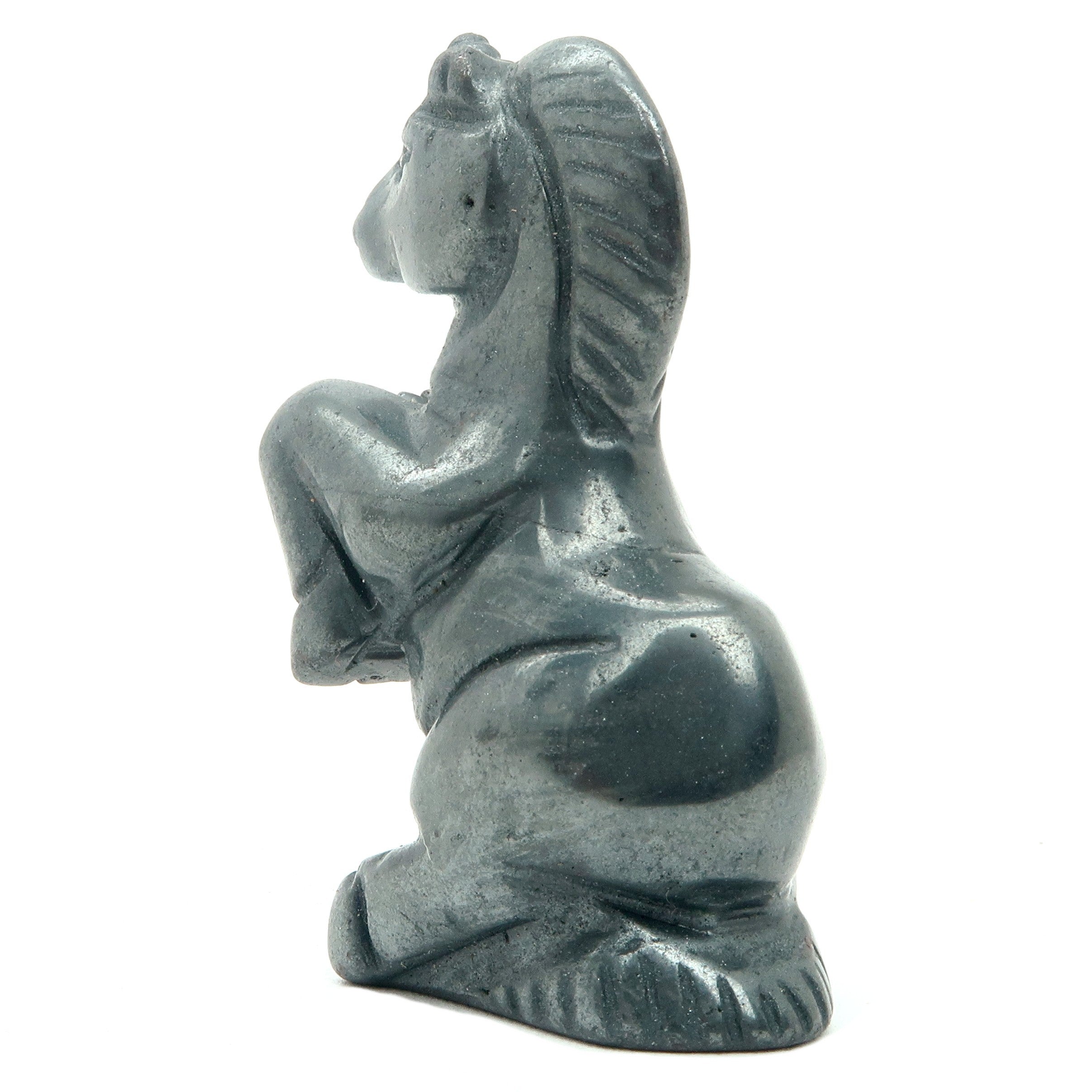 Hematite Unicorn Carving - Black Gemstone for Healing Energy & Spiritual Balance | Perfect for Meditation, Home Decor, and Positive Vibes