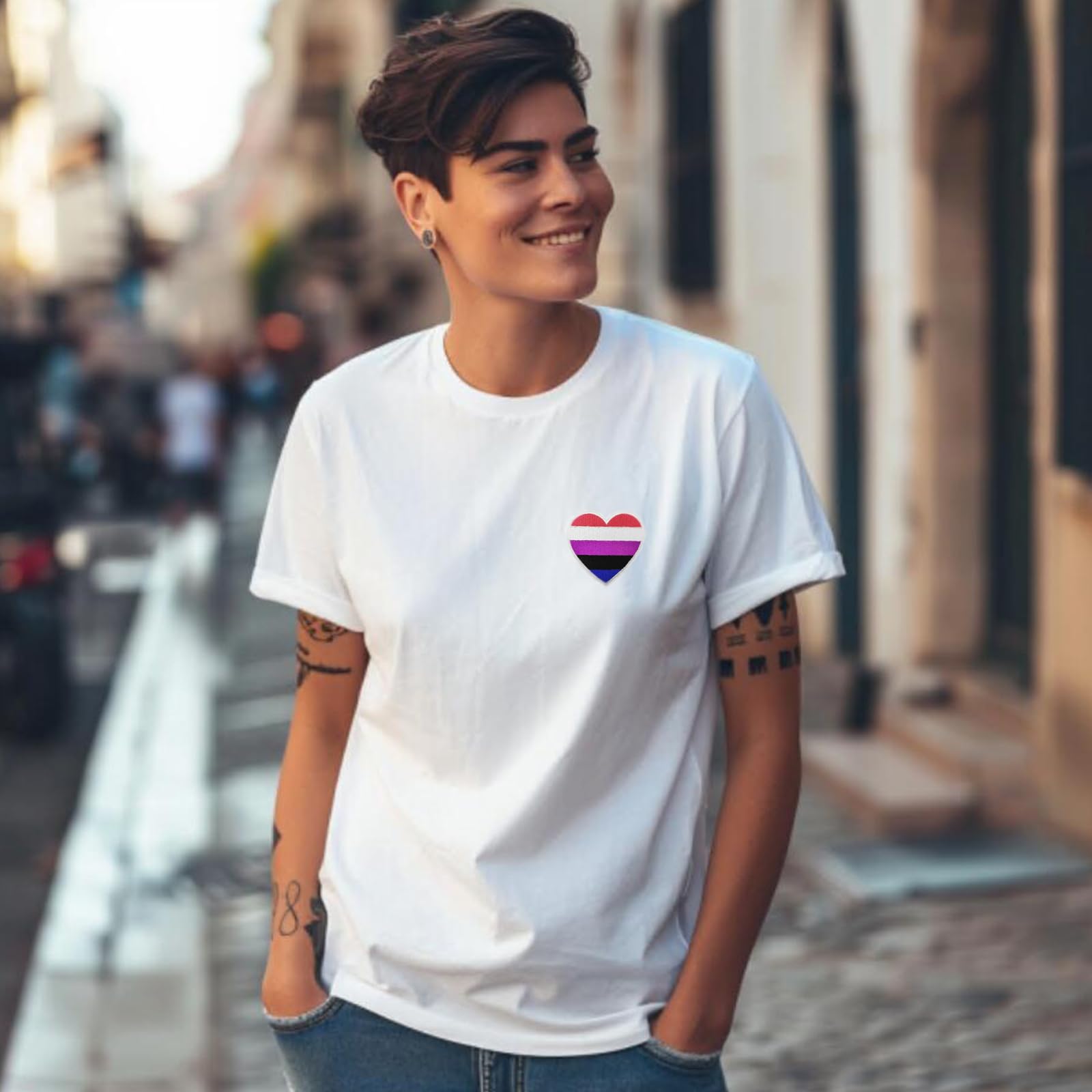 Valentine's Day Pride Month Genderfluid Heart LGBT Embroidered Iron-On Patch - Perfect for DIY Clothing, Backpacks, Denim Jackets & LGBTQ+ Pride Accessories