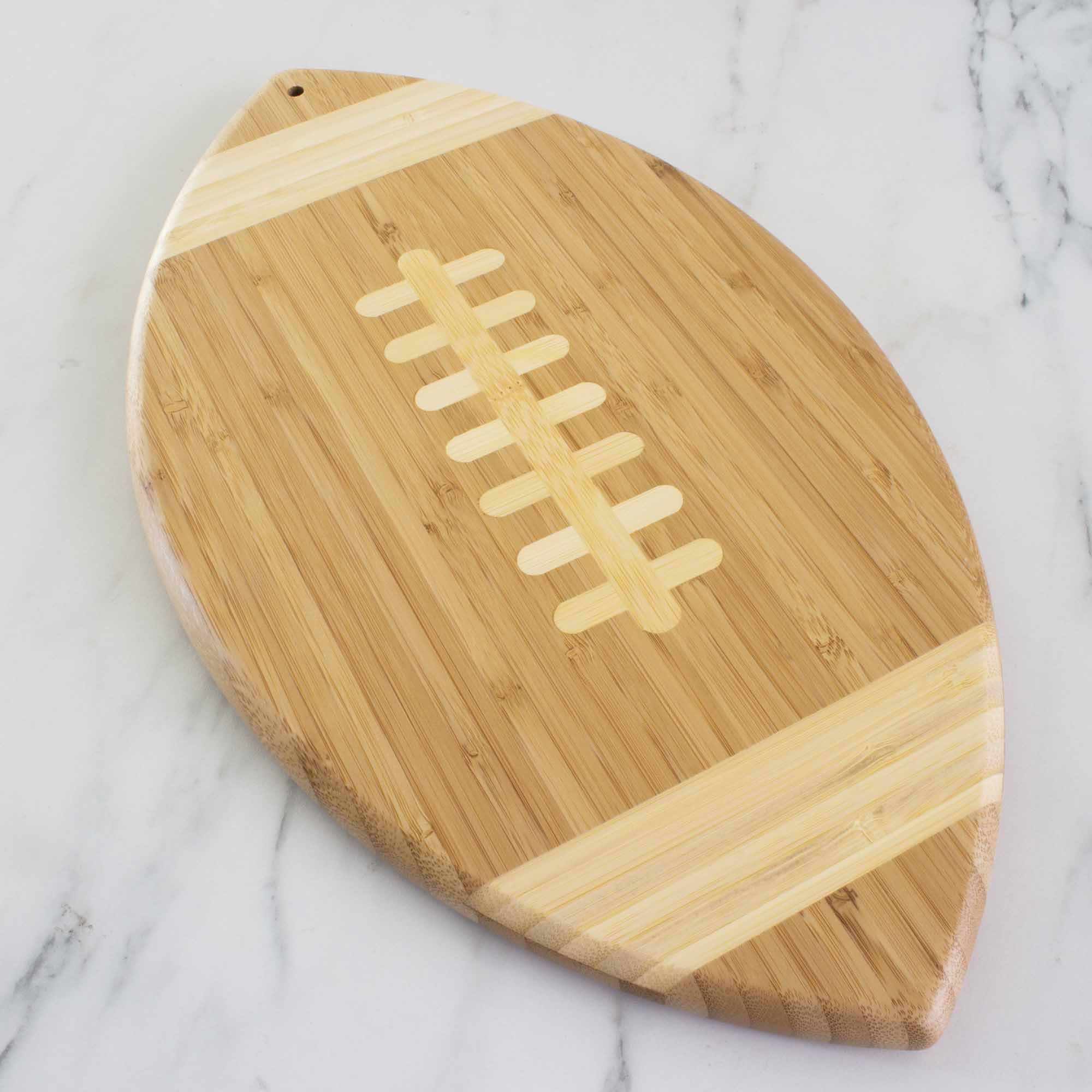 Football Shaped Cutting Board - 15 x 8.5 Inch Wooden Chopping Board for Cheese, Charcuterie & Party Snacks - Perfect for Game Day, Tailgating & Sports Themed Kitchen Decor