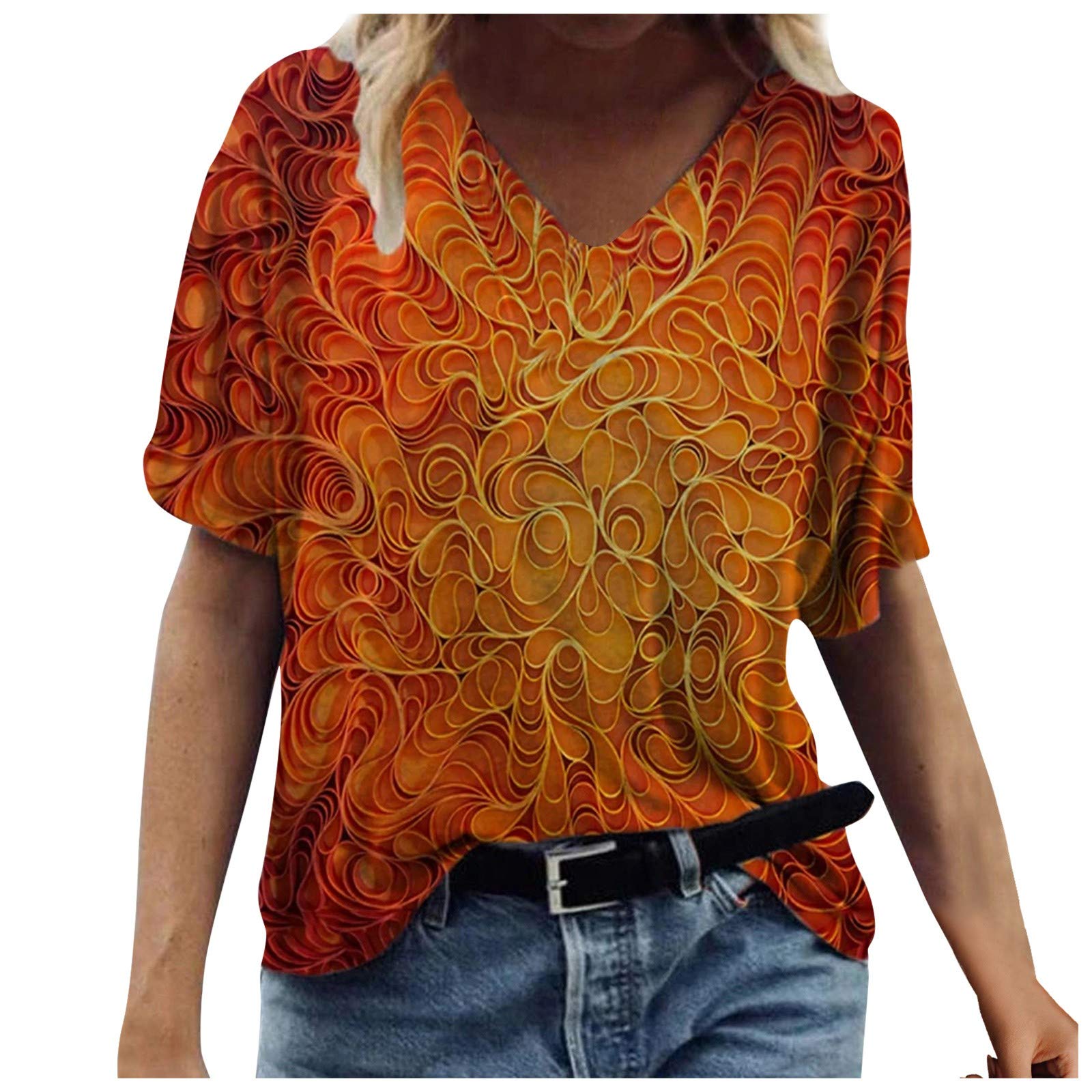 Vintage Graphic V-Neck T-Shirts for Women - Trendy Band Oversized Plus Size Tees - Casual Wear, Street Style & Everyday Outfits
