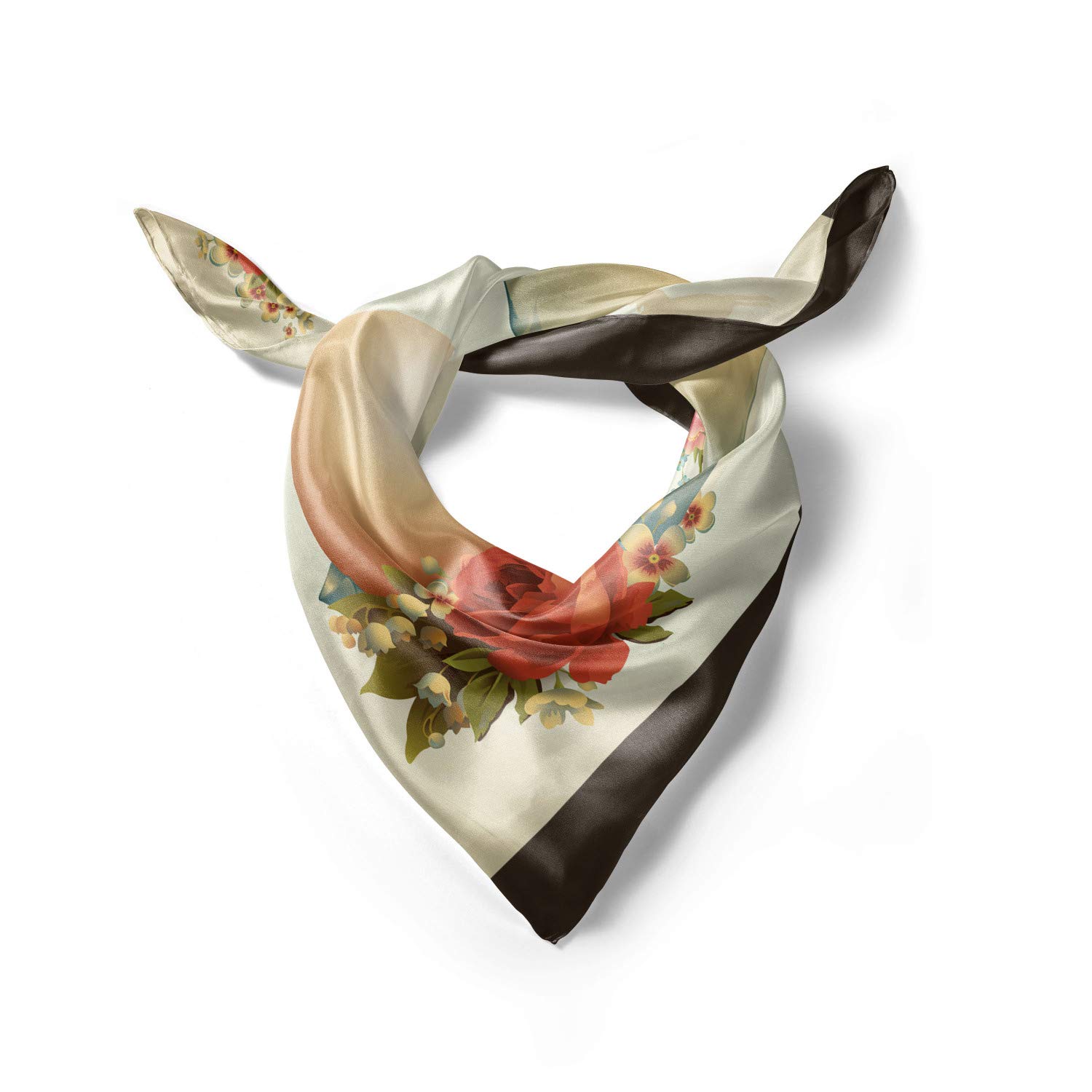 Ambesonne Easter Hair Scarf - Floral Basket Print Head Wrap for Women, Spring Headband, Boho Fashion Accessory for Church, Brunch, Easter Celebrations