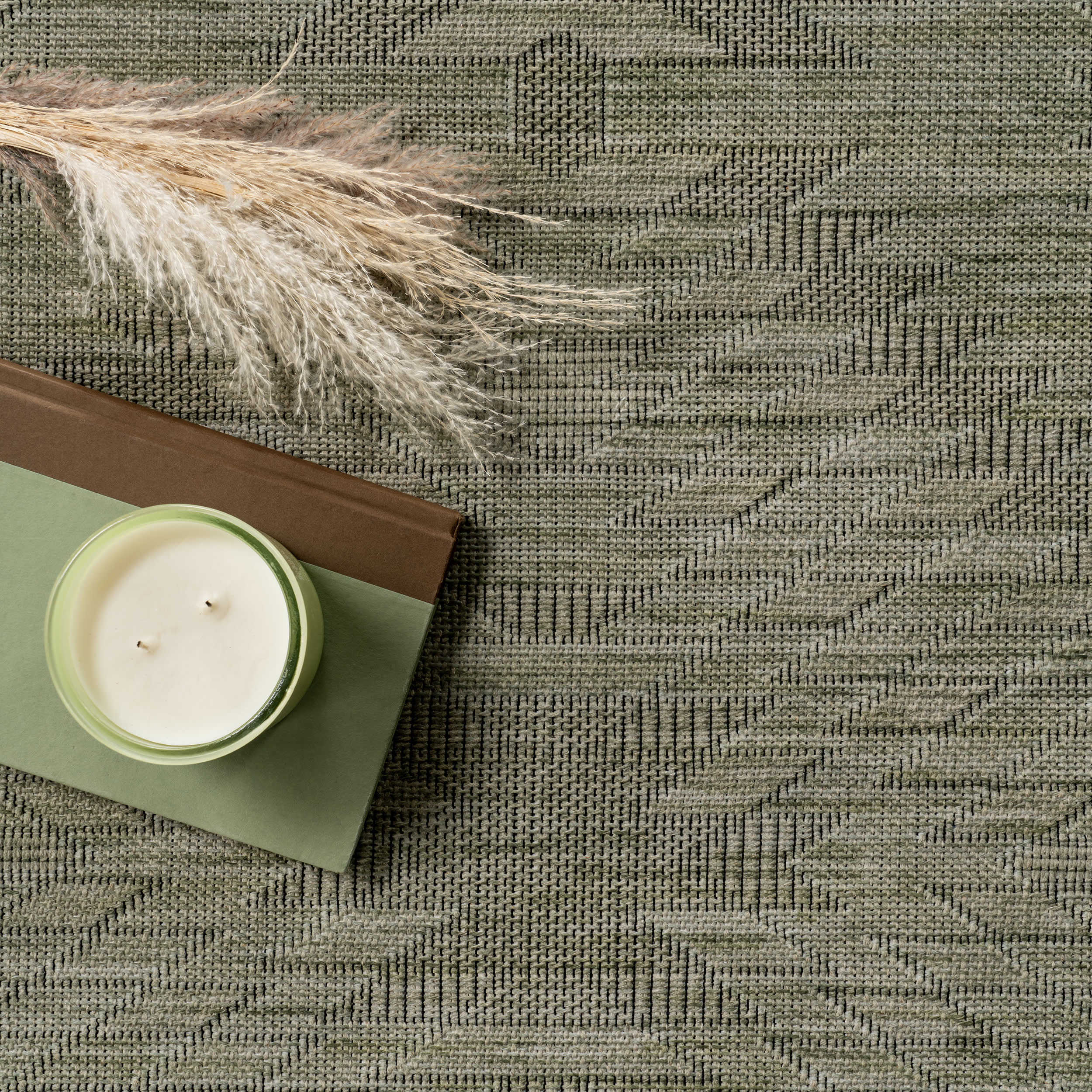 Alva Diamond Washable Rug - Sage Green | Non-Slip Soft Area Rug for Living Room, Bedroom, Nursery | Machine Washable Home Decor