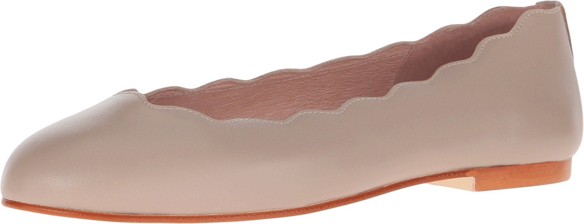 French Sole Jigsaw Women's Flats - Genuine Leather Lining & Durable Rubber Outsole - Scalloped Topline & Rounded Toe Design - Taupe Nappa Size 11 M - Perfect for Office, Travel & Casual Outfits