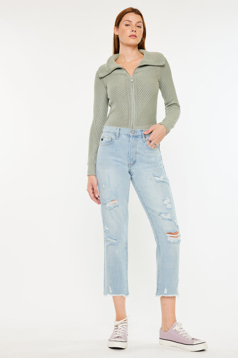 Sierra High Rise Straight Leg Jeans for Women - Comfortable & Stylish Denim Pants for Everyday Wear | Perfect for Casual Outfits, Work & Weekend Looks