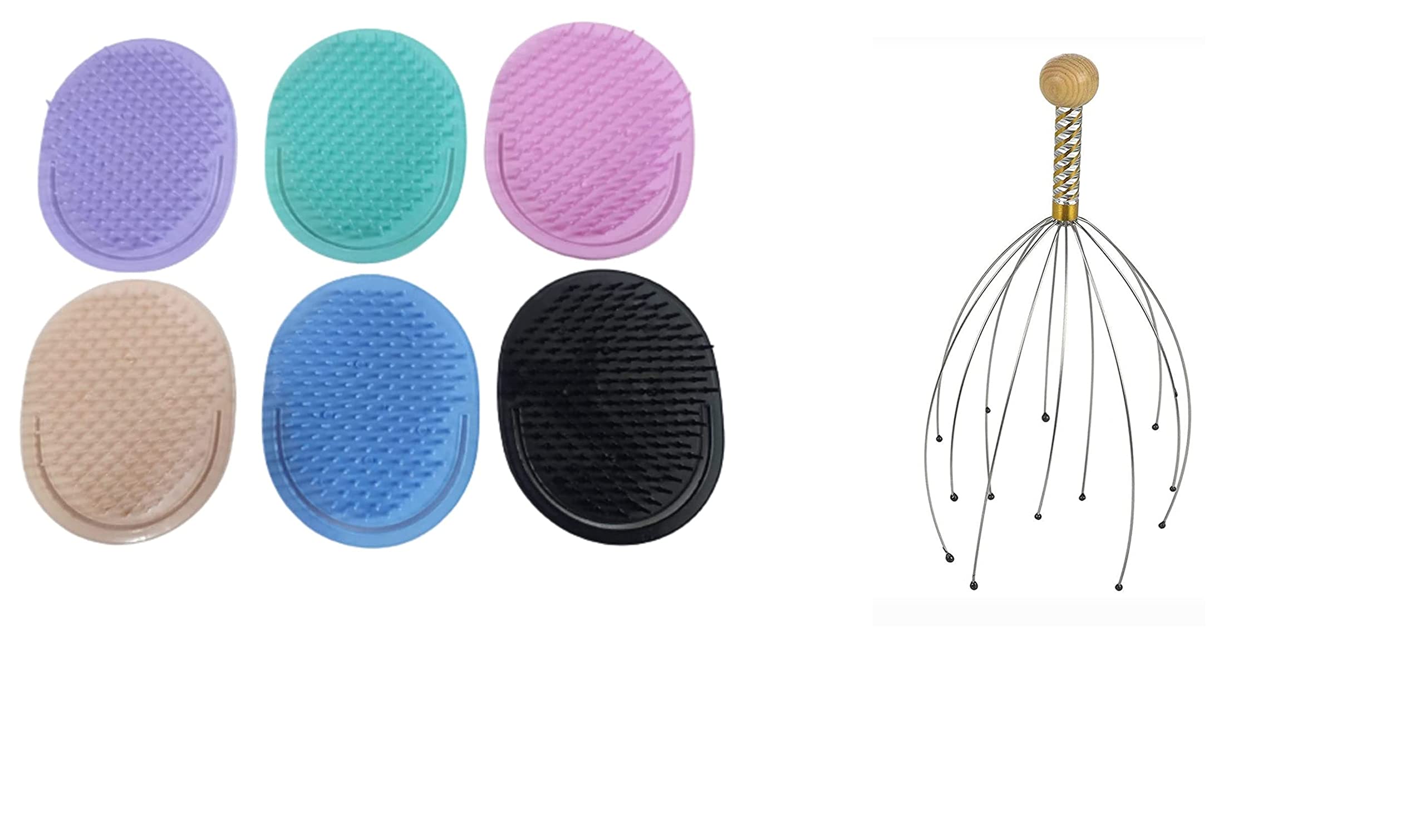 VAHICHA Pocket Comb Set - 6 Pack Multicolor Hair Combs with Scalp Massager for Men & Women - Travel, Purse, Gym, Home & Salon Use
