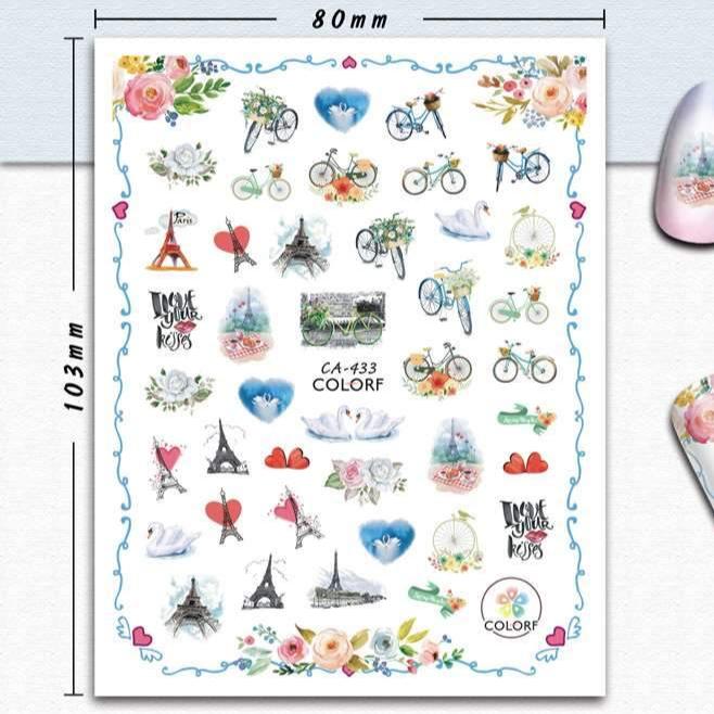 CA COLORF Nail Art Stickers - Premium Waterproof Nail Decals for Women, DIY Nail Designs with Easy Application - Perfect for Parties, Weddings, and Special Occasions
