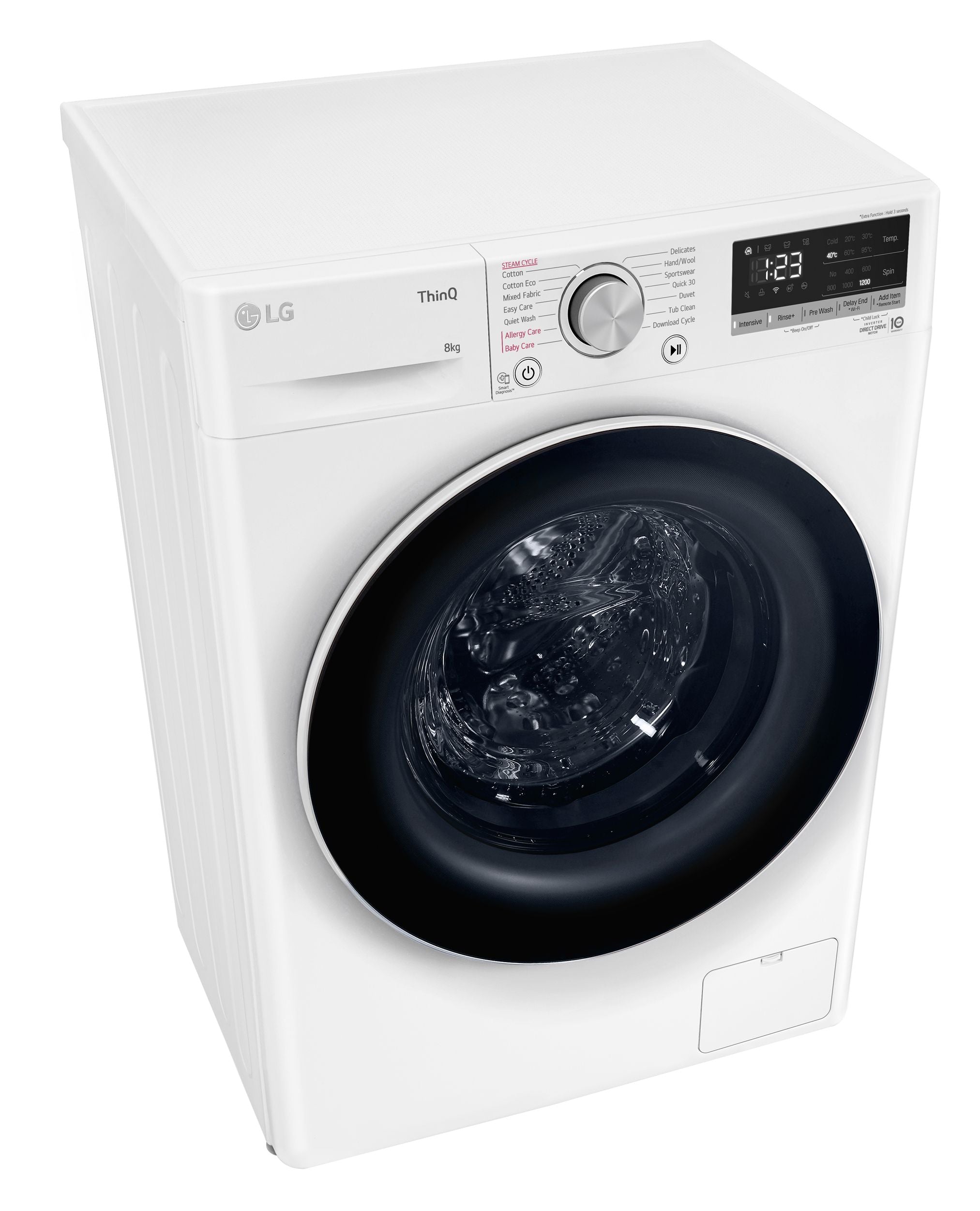 LG 8kg Slim Series 5 Front Load Washing Machine - Energy Efficient, Quiet Operation, White (WV5 1208W) - Perfect for Small Apartments & Laundry Rooms