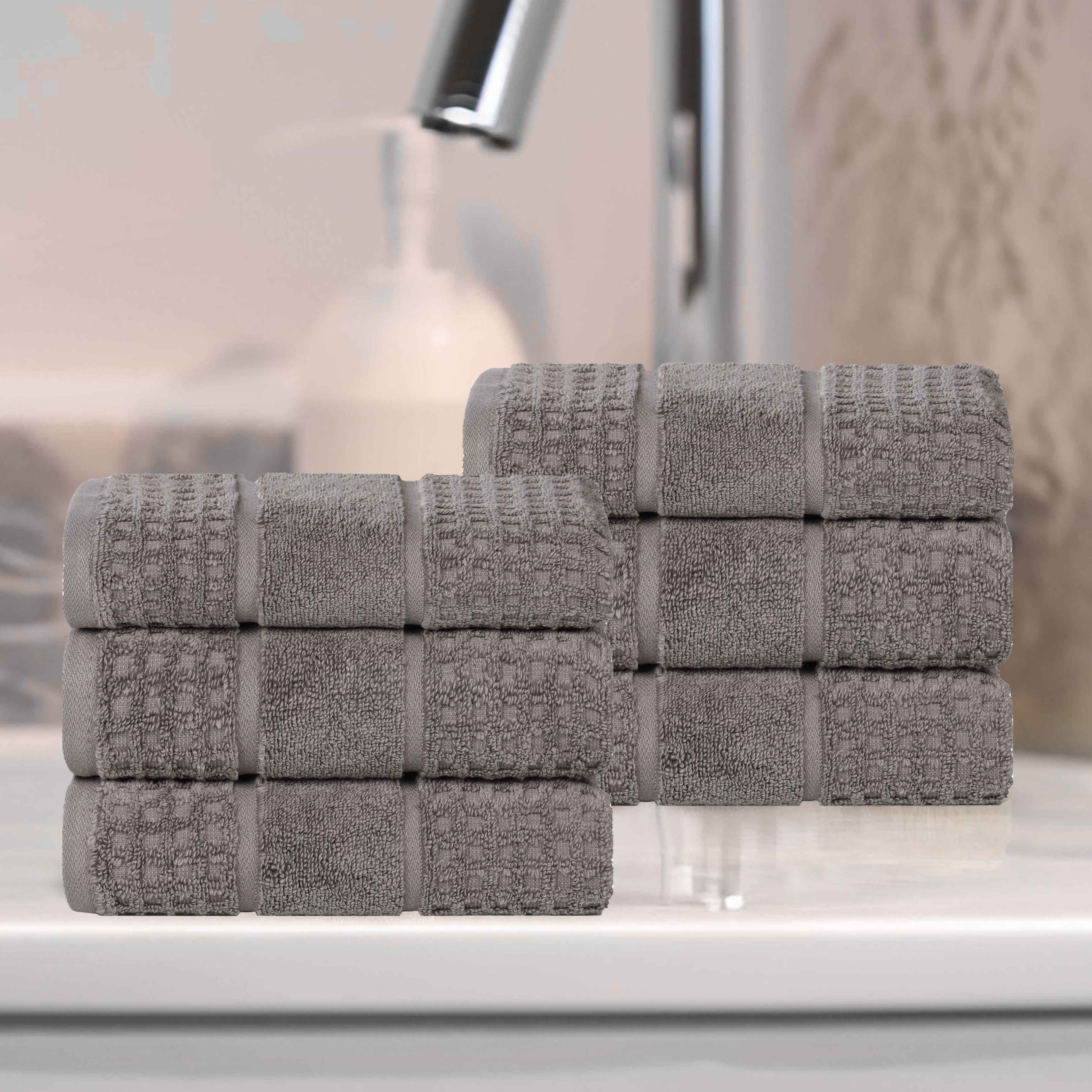 Premium Zero Twist Cotton Waffle Honeycomb Hand Towels - Ultra Soft & Highly Absorbent - Set of 6 Bath Towels for Kitchen, Bathroom & Spa - Eco-Friendly Home Essentials