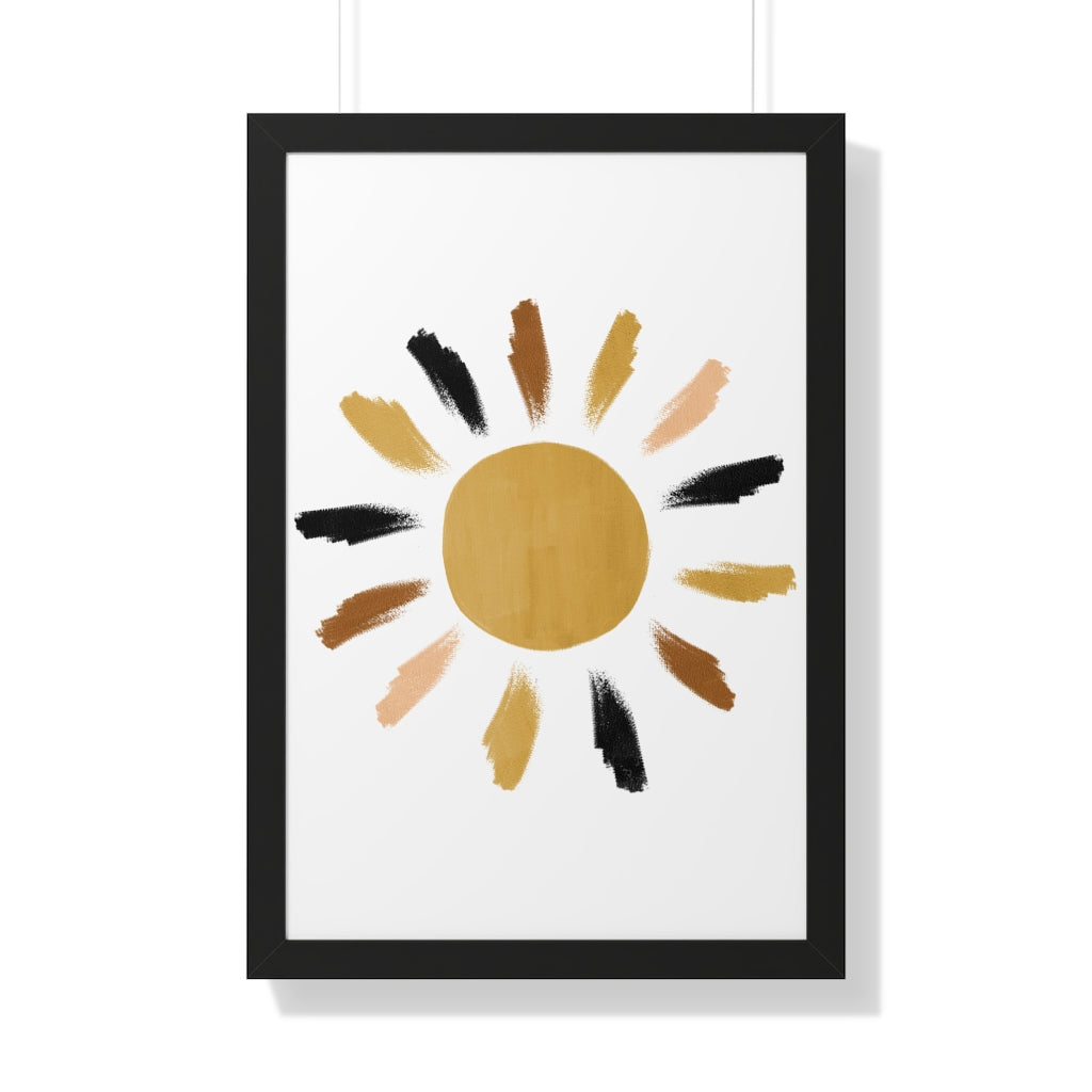 Modern Sunshine Framed Vertical Poster - Wall Art Decor for Living Room, Bedroom & Office - Perfect for Home & Office Decoration