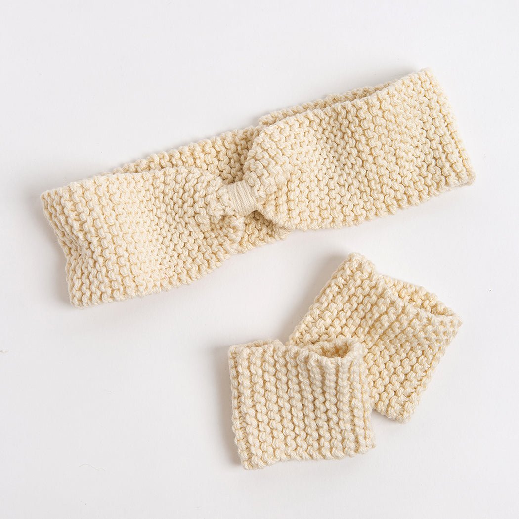 DIY Knitting Kit for Spa Headband & Wristbands - Soft Cotton Hair Accessories for Women - Perfect for Relaxation, Yoga, and Skincare Routines
