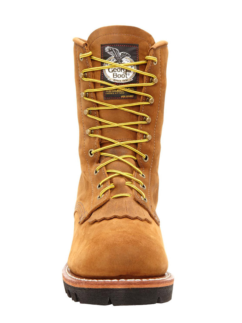 Georgia G9382 Men's Steel Toe Insulated Logger Work Boots - Waterproof, Slip Resistant, Electrical Hazard Protection - Perfect for Construction, Logging & Outdoor Work in Worn Saddle Brown