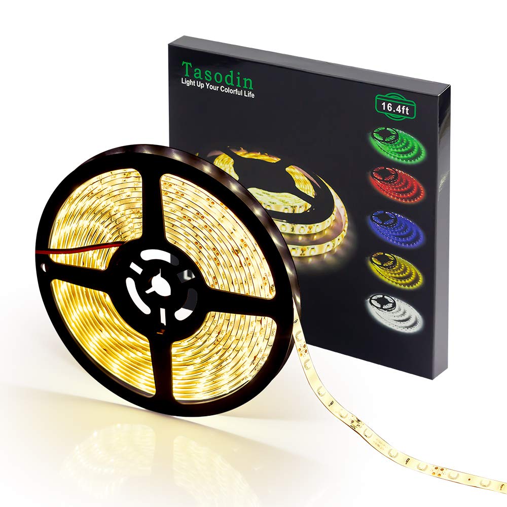 16.4ft LED Strip Lights 300 LEDs - Flexible RGB Tape Lights for Home, Kitchen, Bedroom, Bar - Warm White | Indoor Decoration & Accent Lighting (Power Supply Not Included)
