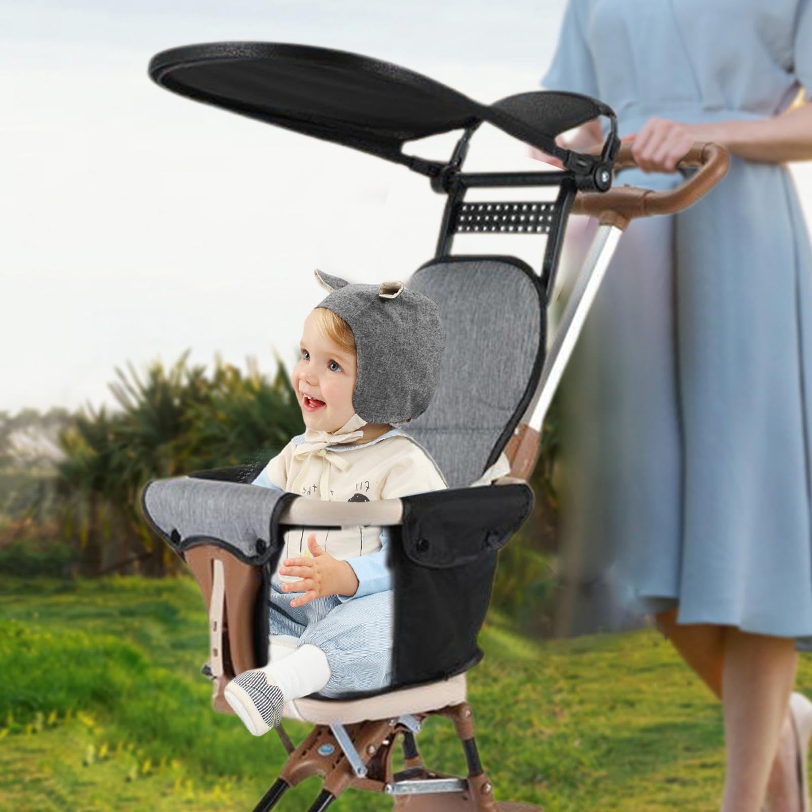 Lightweight Toddler Stroller with Rotatable Two-Way Seat - Portable Travel Stroller for Airplane & Car Trunk Storage, Detachable Canopy | Perfect for Traveling Parents, Shopping, and Outdoor Walks
