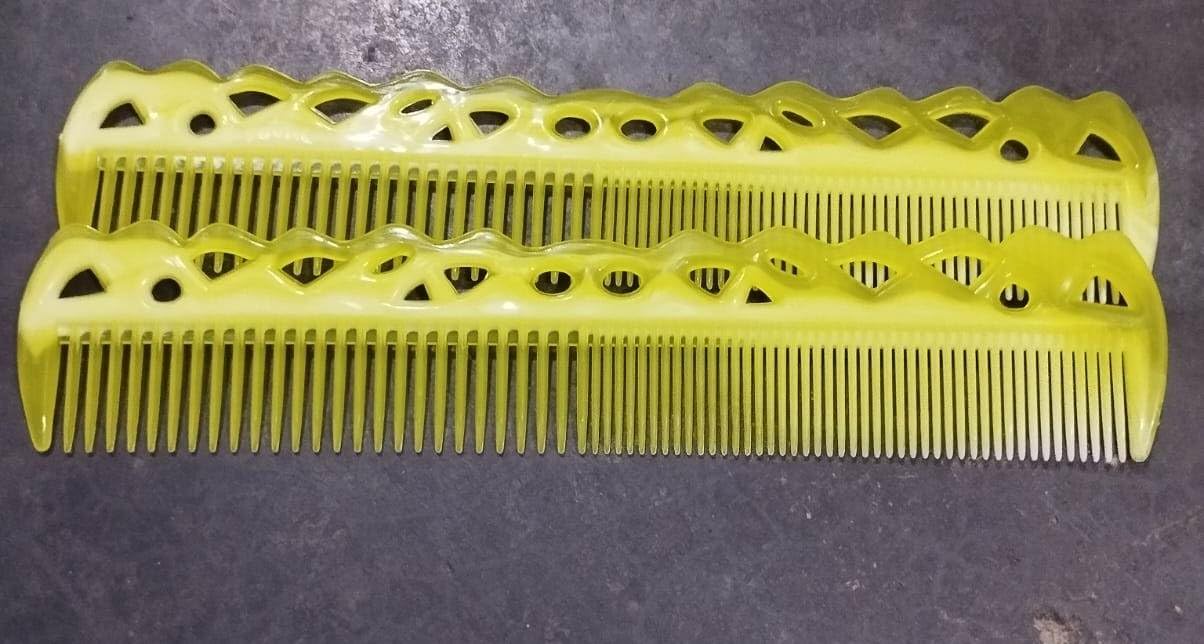 Premium Plastic Hair Combs for Men & Women - Smooth Detangling & Styling (Yellow) - Perfect for Home, Salon & Travel Use