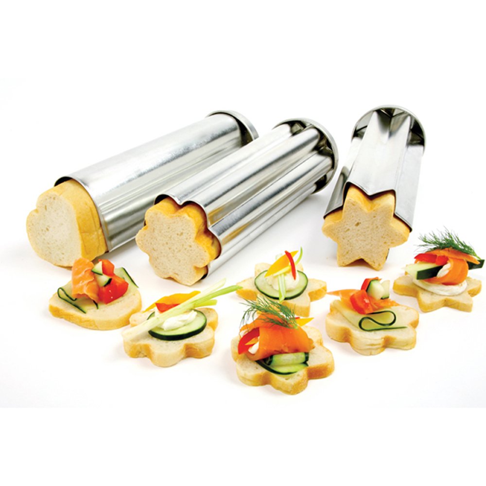 Norpro 3-Piece Canape Bread Molds Set - Non-Stick Mini Loaf Pans for Perfect Tea Sandwiches & Appetizers | Ideal for Party Finger Foods, Afternoon Tea, and Holiday Entertaining