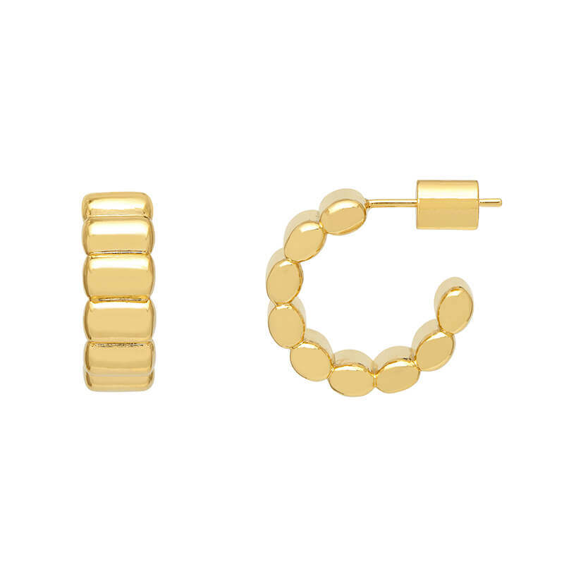 Beaded Texture Hoop Earrings for Women - Stylish Boho Jewelry for Everyday Wear & Special Occasions