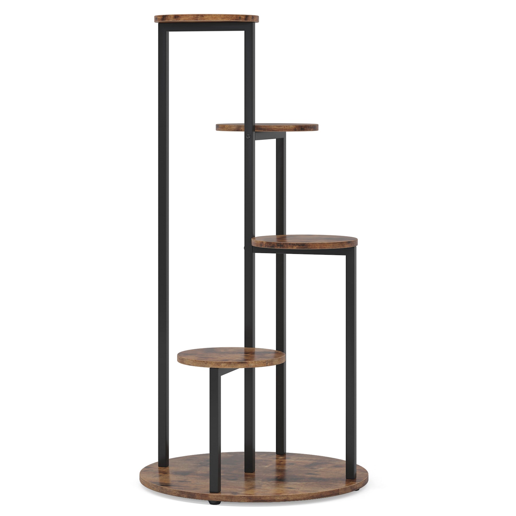 4 Tier Plant Stand for Indoor & Outdoor - Sturdy Multiple Potted Plants Holder Corner Flower Shelf for Living Room, Balcony, Garden Decor