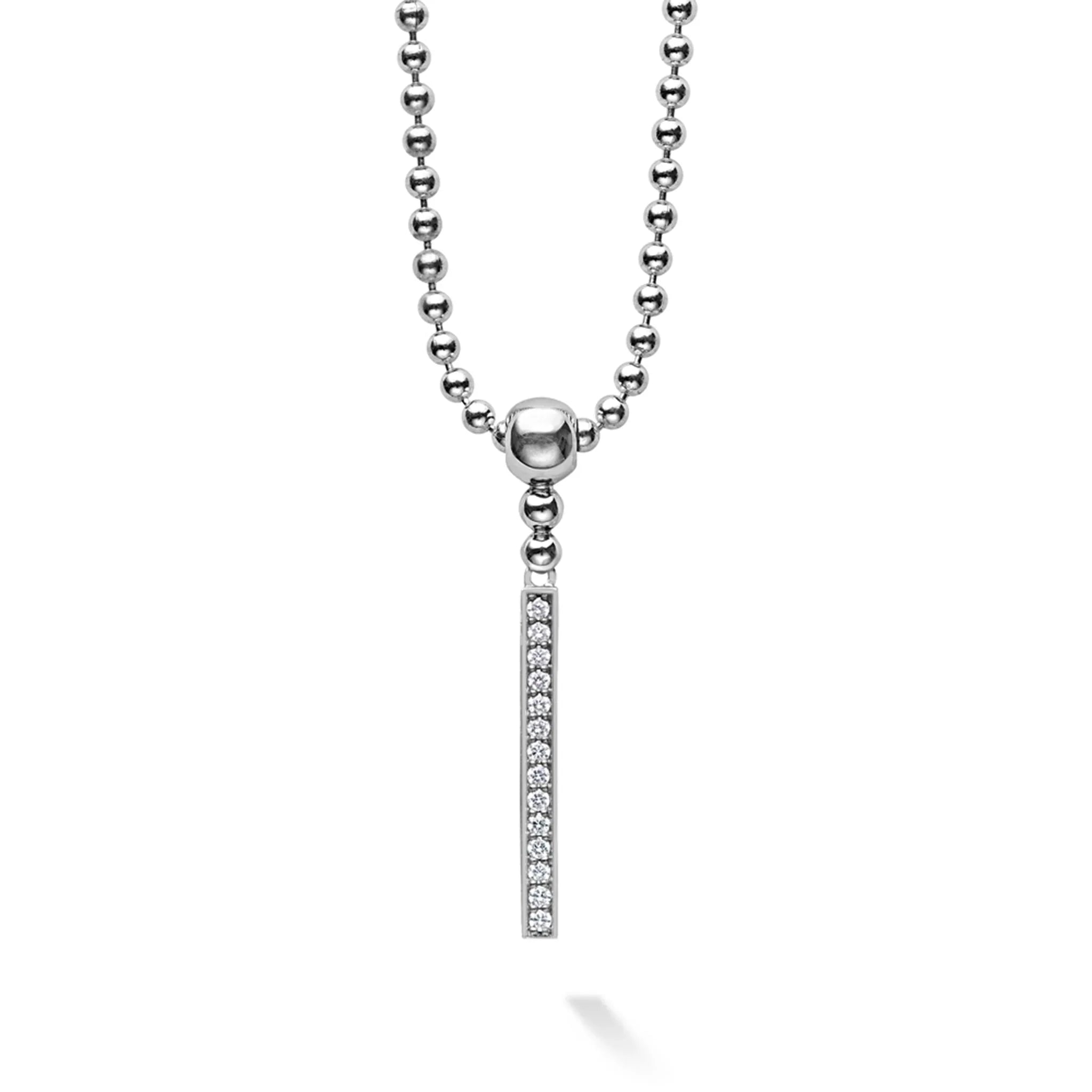 Elegant Linear Diamond Pendant Necklace for Women - 14K Gold or Sterling Silver - Perfect for Weddings, Anniversaries & Special Occasions