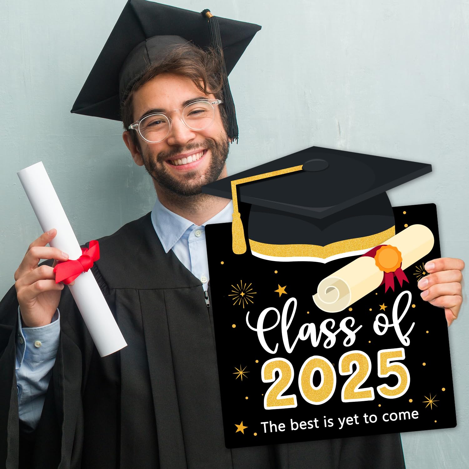 2025 Graduation Yard Sign - Outdoor Lawn Decoration for Class of 2025 - Durable Black Graduation Sign - Perfect for Backyard Parties & School Celebrations