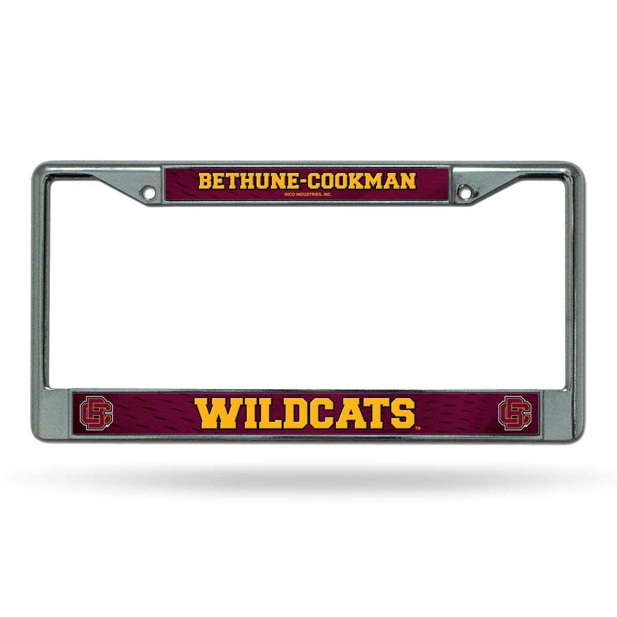 Rico Bethune Cookman Wildcats Chrome Metal License Plate Frame Set of 2 - Durable Car Accessories for Alumni & Fans - Perfect for Trucks, SUVs, and College Pride Display