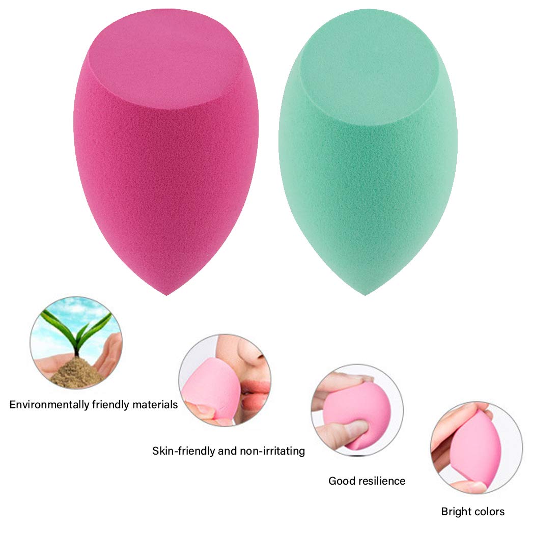 6-Pack Latex Makeup Sponge Blenders - Mini Beauty Sponges for Flawless Foundation & Concealer Application - Perfect for Travel, Professional Makeup & Everyday Use