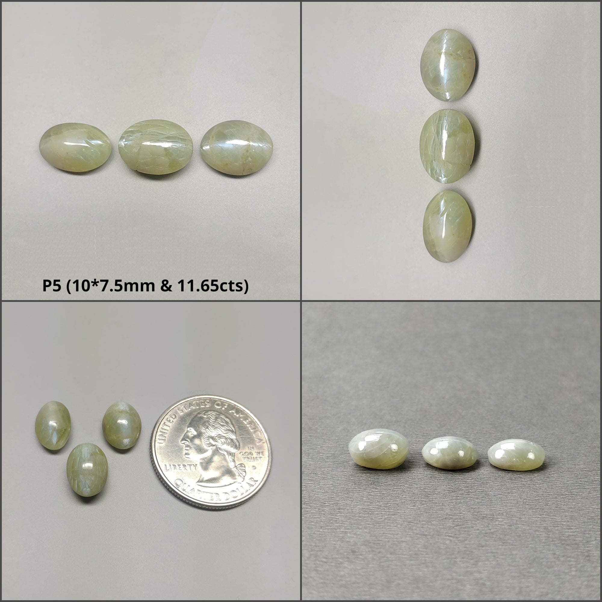 Natural Untreated Chrysoberyl Cat's Eye Gemstone Cabochon - Round & Oval Shapes (1pc, 2pcs, 3pcs) | Healing Crystal for Jewelry Making, Meditation & Energy Work