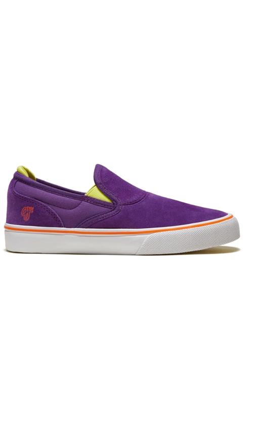 Emerica Wino X OJ Youth Slip-On Skate Shoes - Purple Casual Sneakers for Boys & Girls | Perfect for Skateboarding, School & Everyday Wear