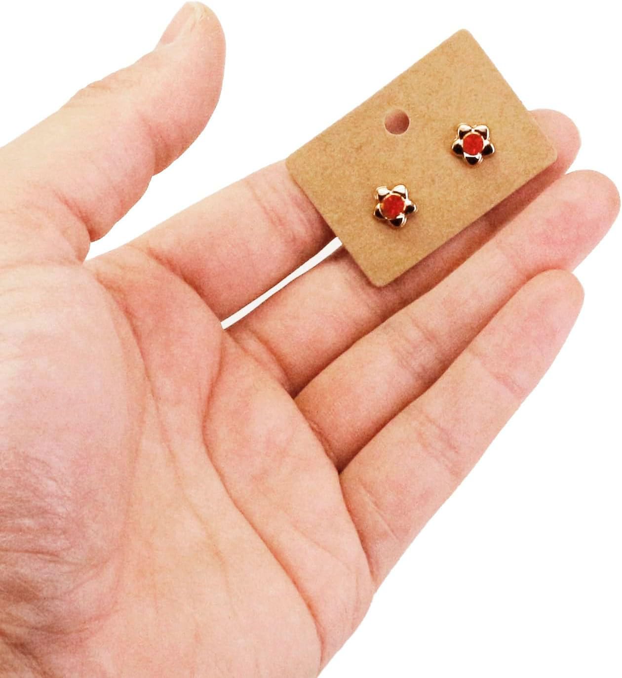 200 PCS Kraft Paper Earring Display Cards - Hanging Earring Holder for Jewelry Packaging & Retail (Brown) - Perfect for Boutiques, Craft Shows & Online Store Product Photography