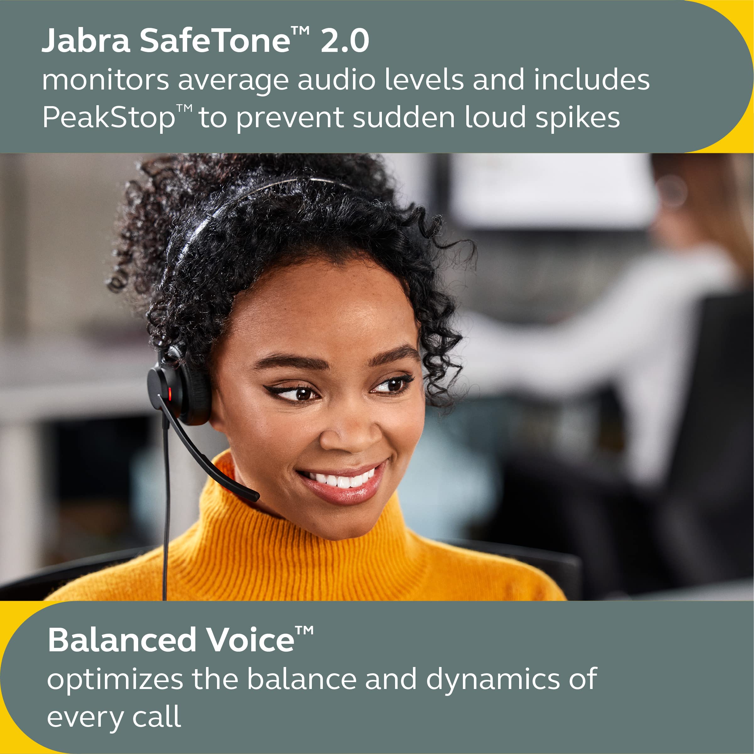 Jabra Engage 50 II Wired Stereo Headset with Noise-Cancelling 3-Mic Technology - USB-A Cable, Ultra-Lightweight Design - MS Teams Certified & Multi-Platform Compatible (Black) - Perfect for Office Calls, Remote Work, and Customer Service
