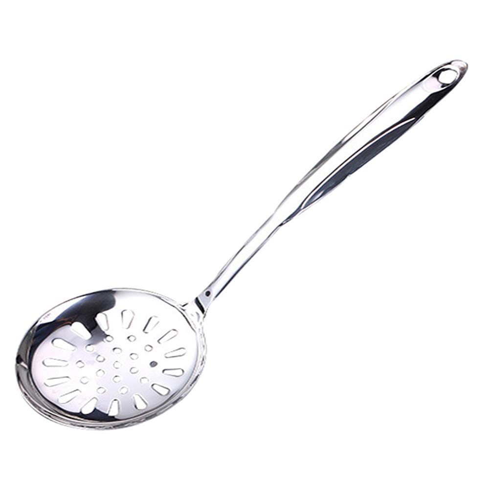 DOITOOL Stainless Steel Skimmer Strainer Spoon - 1PC Hollow Long Handle Kitchen Tool, Non-Stick & Heat Resistant Cooking Utensil for Frying, Pasta, Soup & Deep Frying - Perfect for Home & Restaurant Use