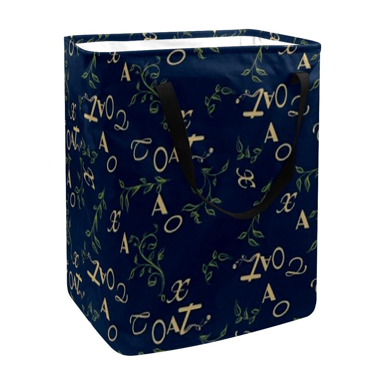 Collapsible Laundry Hamper Basket - Large Waterproof Clothes Storage Organizer with Letter Pattern - Perfect for Bedroom, Bathroom & Dorm Organization
