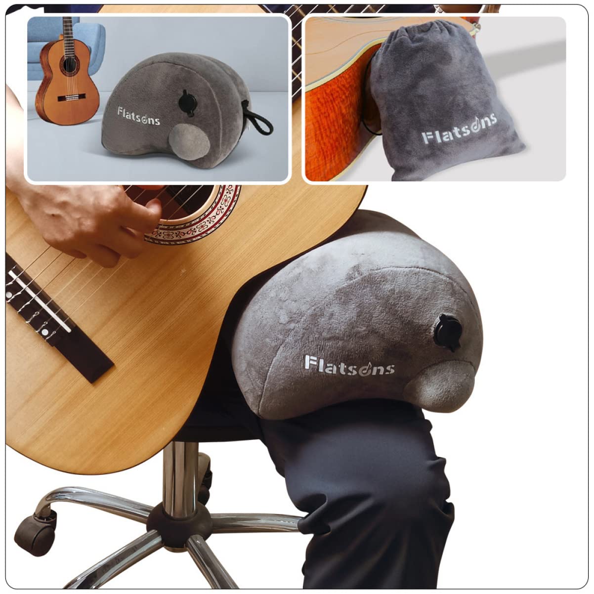 SUPVOX Inflatable Guitar Leg Rest Cushion - Portable & Easy to Store - Comfortable Support for Acoustic & Electric Guitars - Perfect for Practice, Performances & Travel