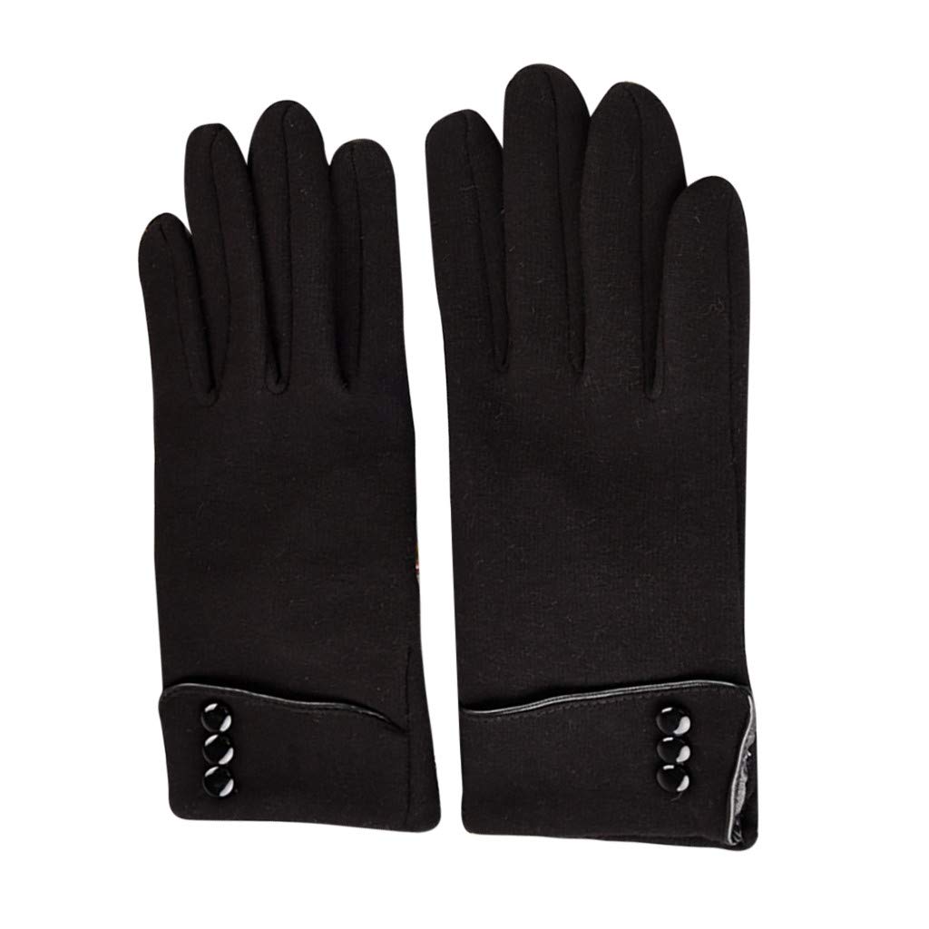 Women's Soft Button Gloves - Warm Winter Lining with Fashionable Cuff Decoration | Perfect for Cold Weather, Outdoor Activities & Stylish Winter Outfits