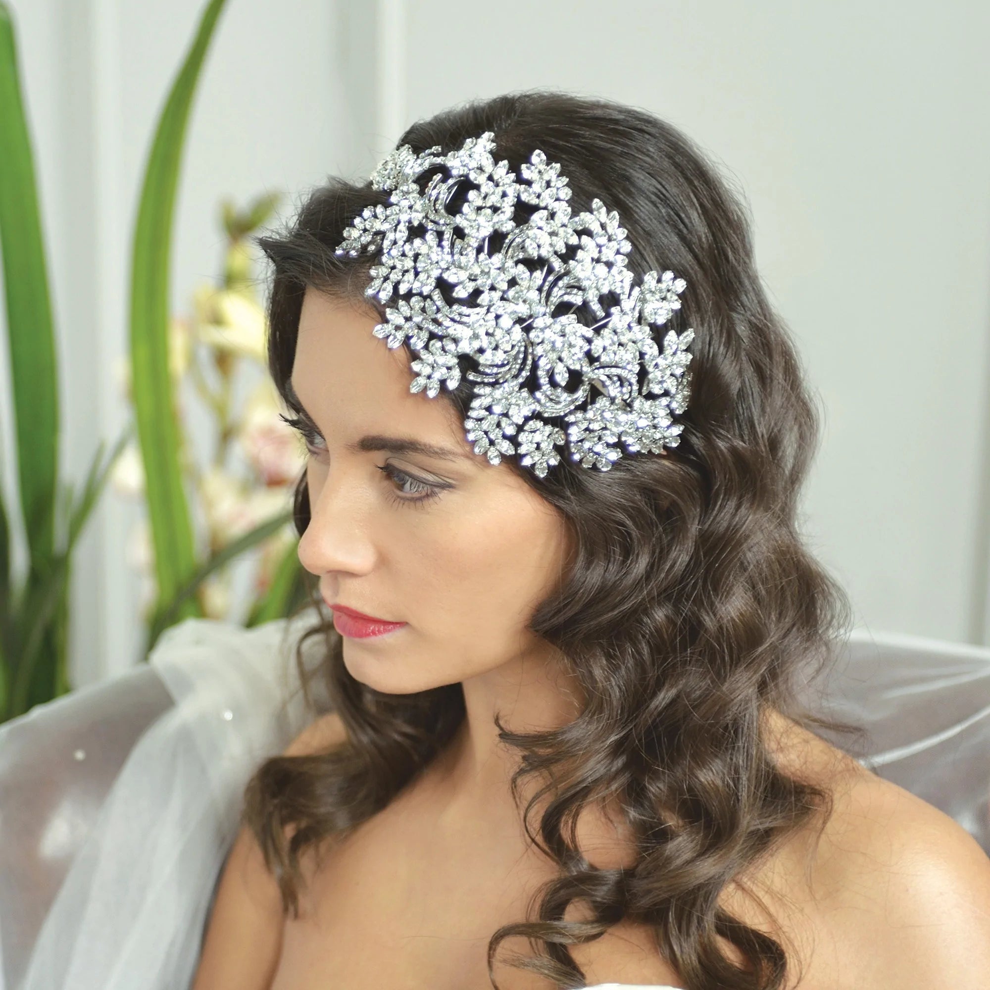 Elegant Bridal Tiara Headpiece with Sparkling Crystals - Perfect for Weddings, Prom & Special Occasions | MAJESTIC