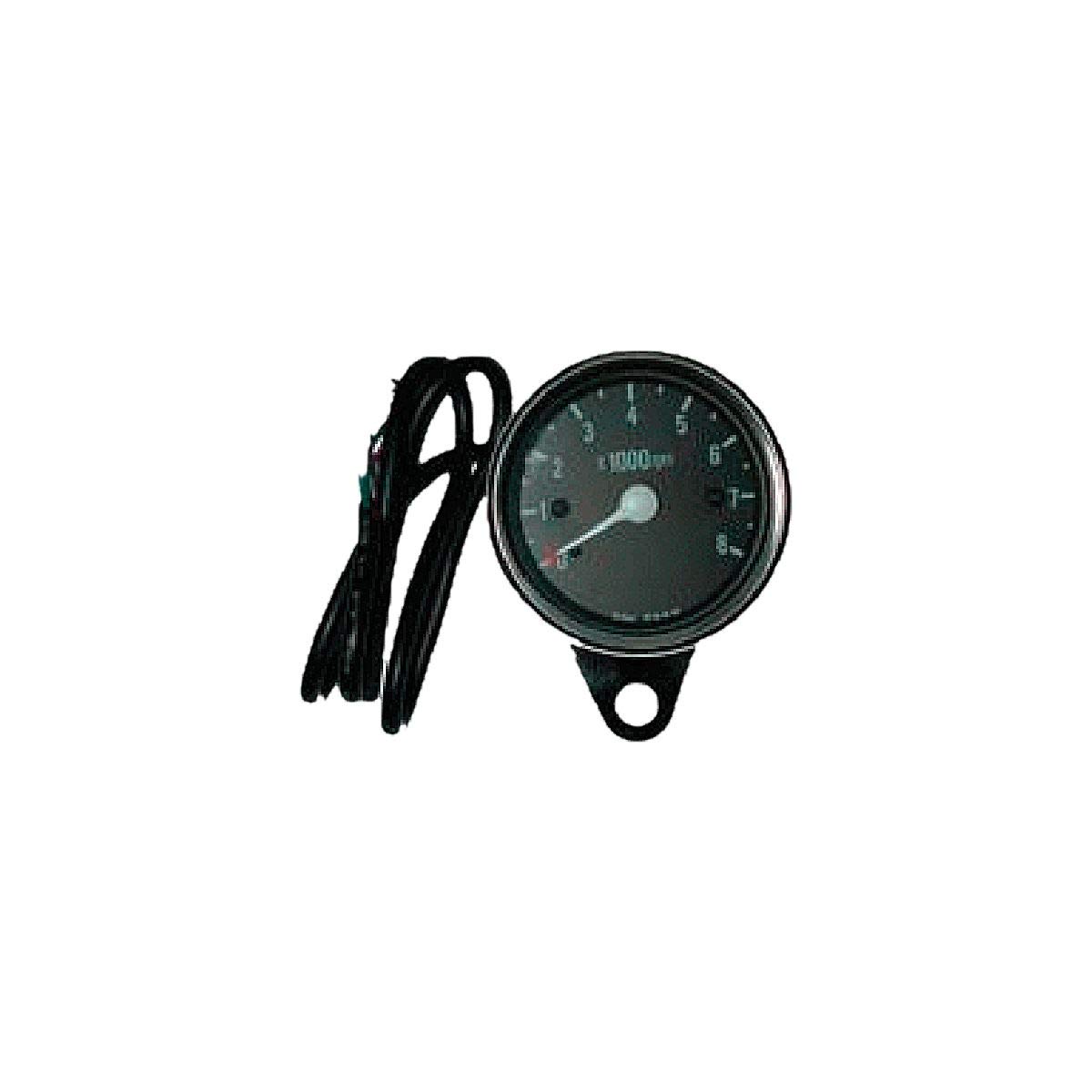 HardDrive 21-6910: Mini 8000 RPM Tachometer Gauge - Black Face for Car, Motorcycle & Marine Engine RPM Monitoring