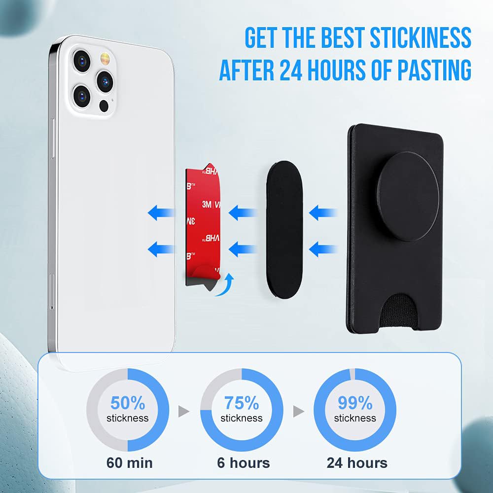 10pcs 3M VHB Double-Sided High Stickiness Adhesive Strips for Pops Wallet+ & Wallet Plus - Replacement Sticky Pads for Phone Wallet Card Holders - Perfect for Securing Wallet Cases to Phones & Cards