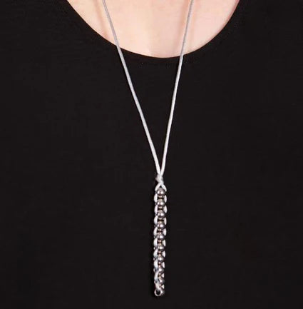 Kaiko Black Caterpillar Necklace for Women - Elegant Silver Plated Chain Pendant Jewelry Gift for Her - Perfect for Date Night, Party & Special Occasions