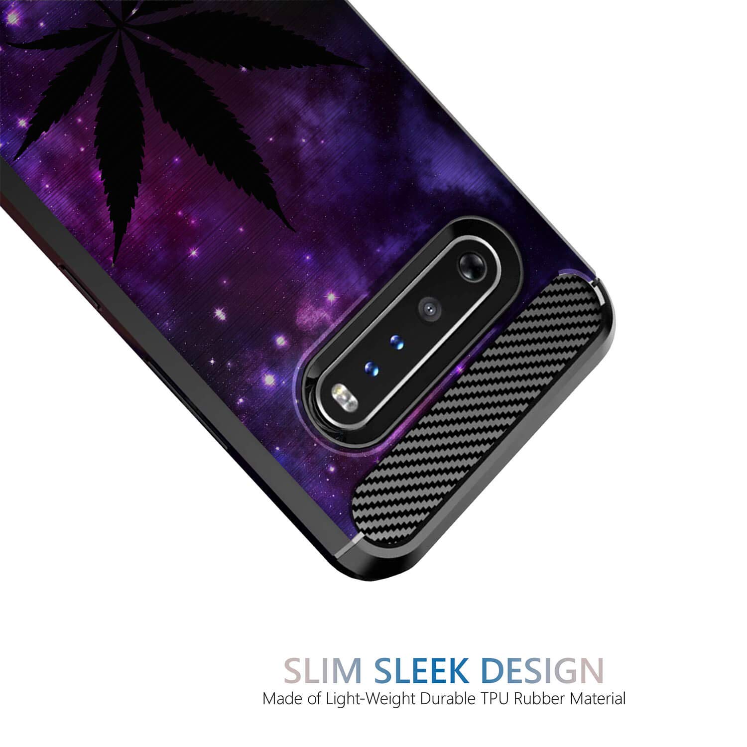 LG V60 ThinQ Case (2020) - Slim Flexible TPU Shockproof Phone Cover with Purple Leaf Galaxy Design | Compatible with LG V60 ThinQ 5G | Perfect for Daily Use, Work & Travel Protection
