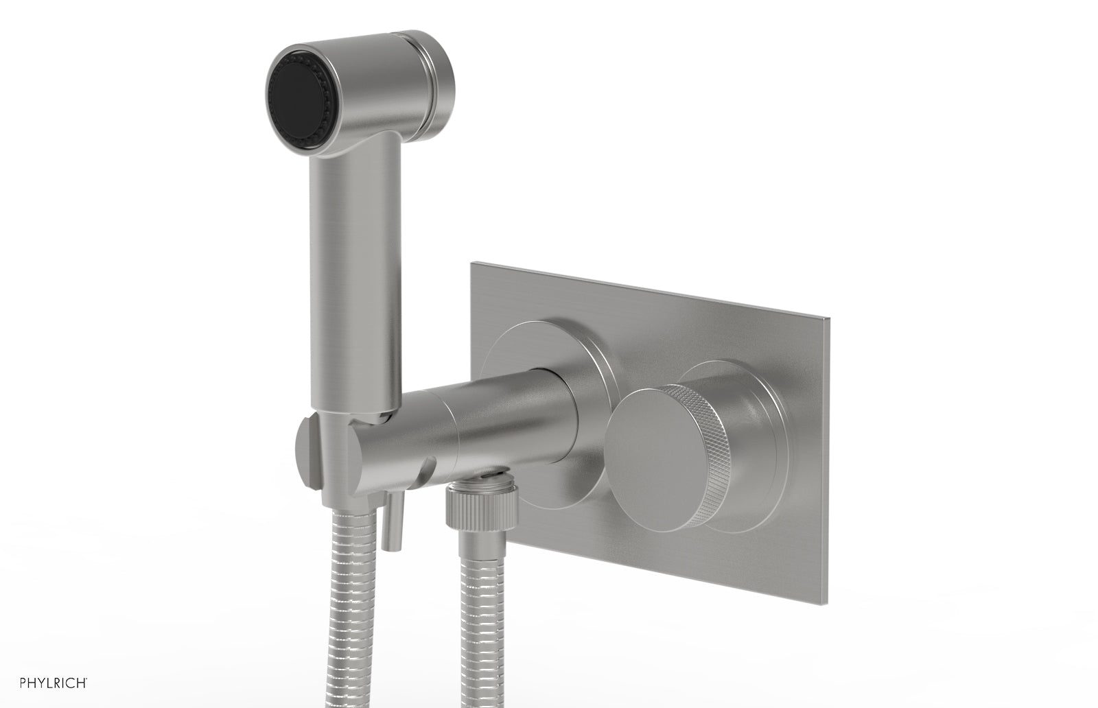 BASIC II Wall Mounted Bidet with Knurled Handle - 230mm Spray Head, 65mm Mounting Centers - Perfect for Bathroom Hygiene & Comfort