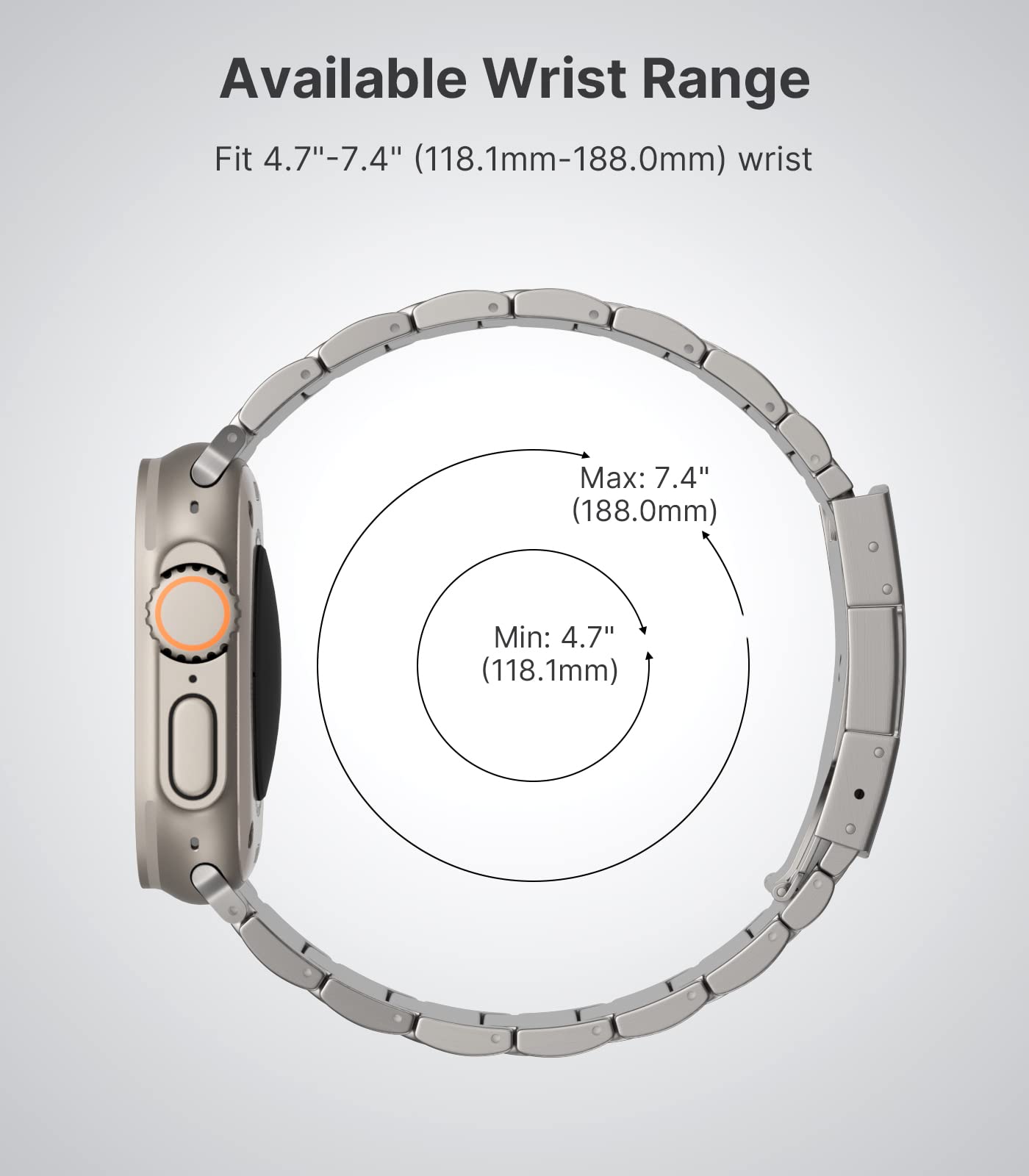 Premium Titanium Apple Watch Band Compatible with Series 10/9/8/7/6/5/4/3/2/1, SE, Ultra 2 - 49mm 46mm 45mm 44mm 42mm - Durable Metal Replacement Strap with Secure Folding Clasp (Silver) | Perfect for Workouts, Business Meetings & Everyday Wear