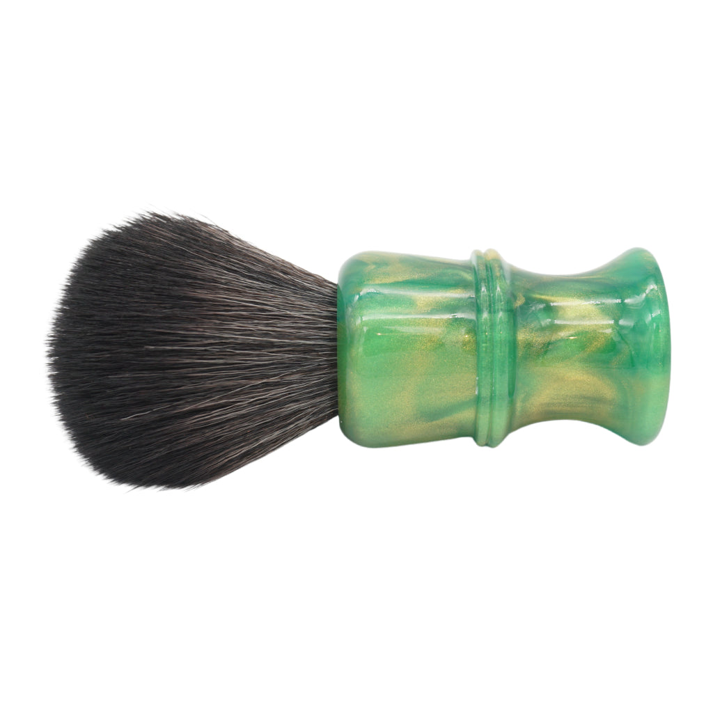 AP Shave Co. 24mm G5B Synthetic Shaving Brush - Golden Emerald Green | Premium Wet Shaving Tool for Men | Perfect for Daily Grooming & Luxury Shaving Routine