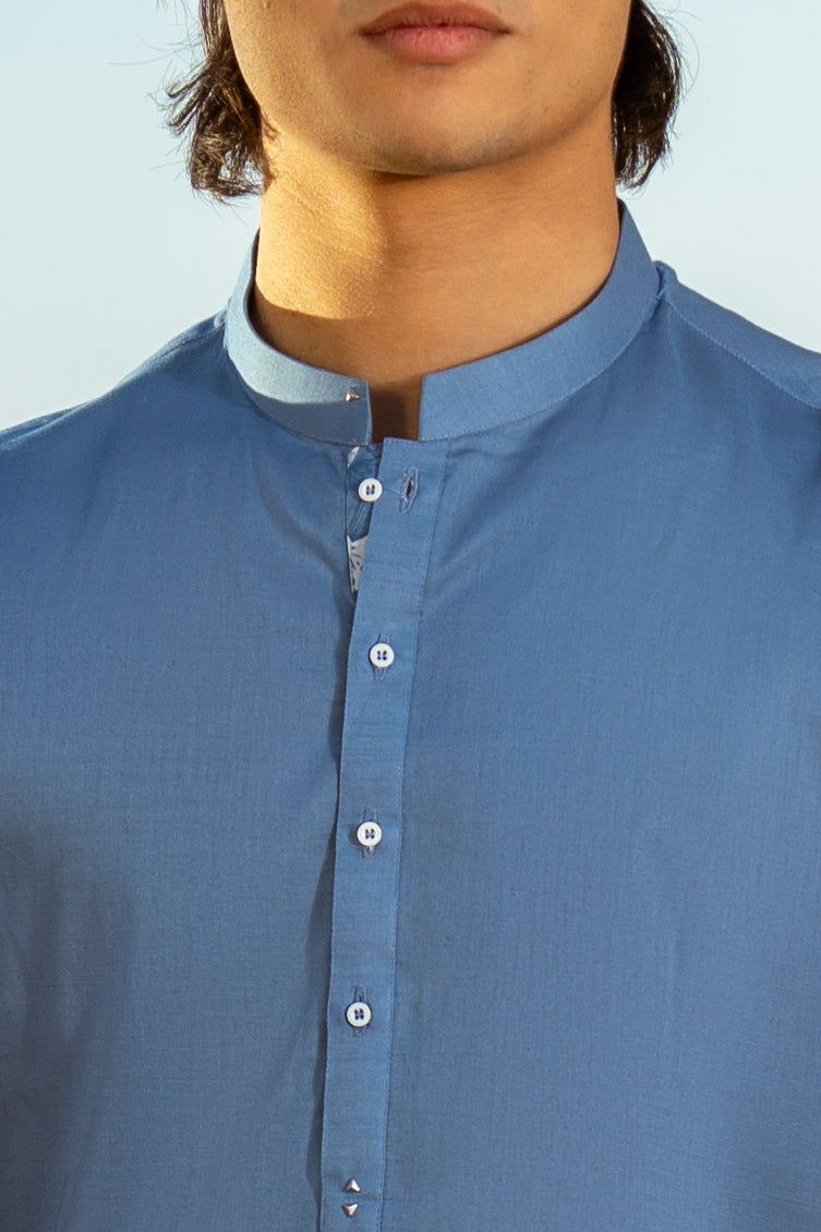 Premium Cotton Blue Kurta for Men - J. Junaid Jamshed Traditional Pakistani Wear - Perfect for Eid, Weddings & Casual Outfits