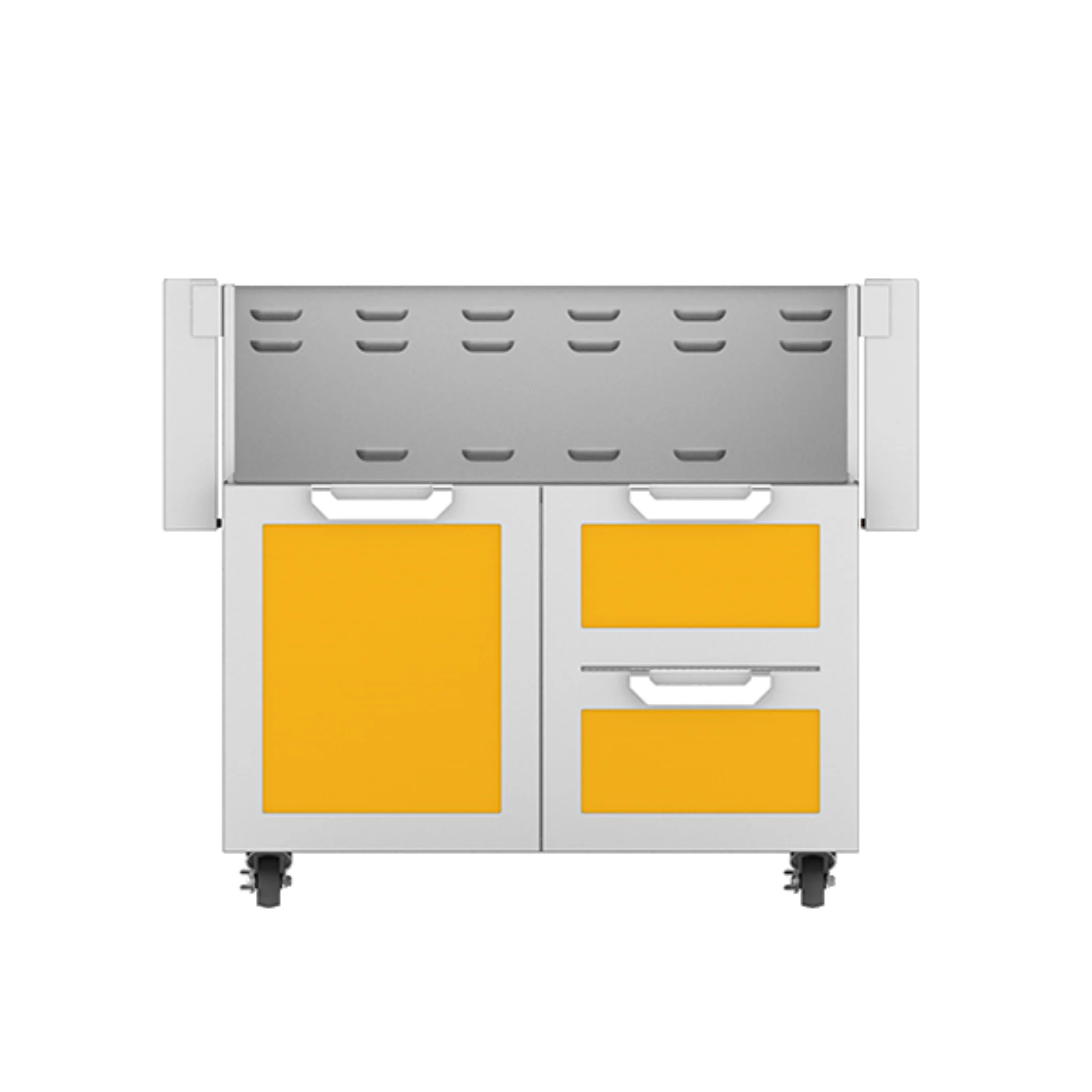 Hestan GCR36 36-Inch Outdoor Tower Cart with Door & Double Drawers - Heavy Duty Stainless Steel Kitchen Utility Cart for Patio, BBQ, Garden & Commercial Use