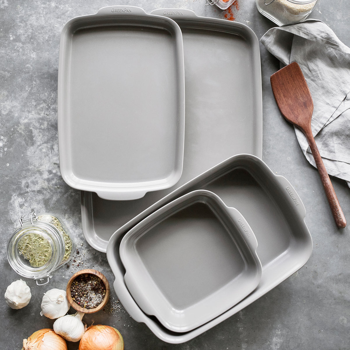 Premiere Nonstick Ceramic Baking Dish Set - 4 Piece Ovenware for Casseroles, Lasagna & Desserts | Durable & Easy Clean | Perfect for Family Dinners & Holiday Baking