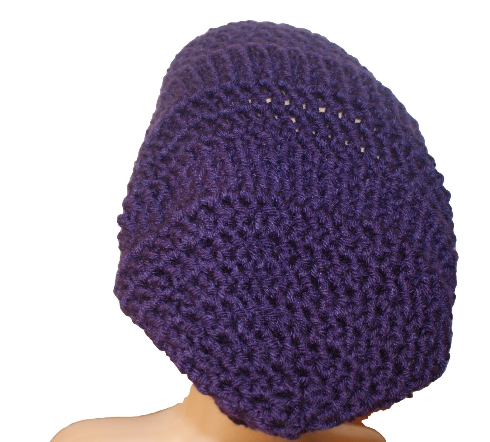 Plum Women's Winter Crochet Slouch Hat - Warm Beanie for Cold Weather - Perfect for Outdoor Activities, Skiing, and Casual Wear