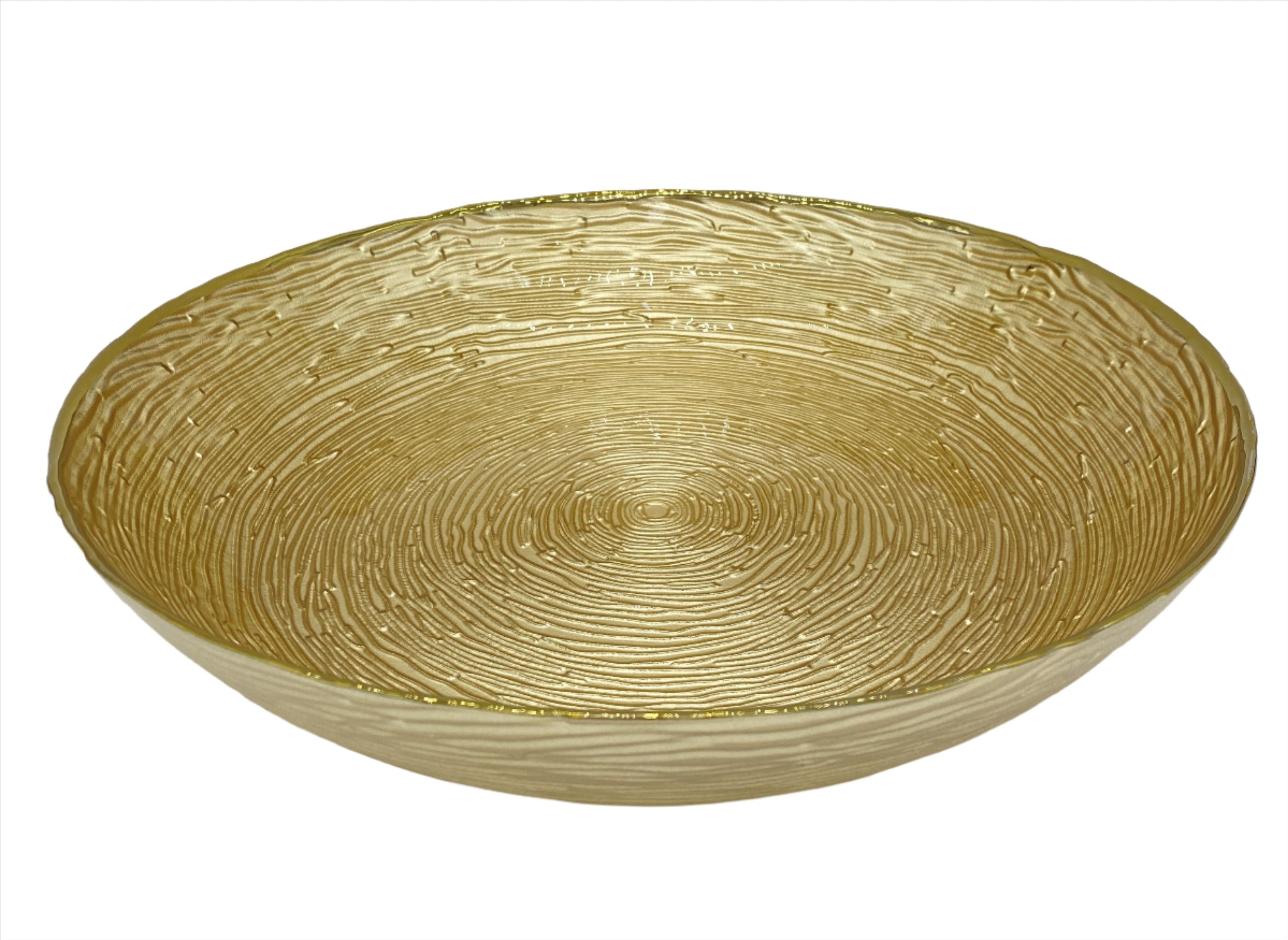 12.5x3 Inch Shallow Gold Bowl - Elegant Serving Dish for Salads, Desserts & Party Appetizers | Perfect for Home Dining & Entertaining