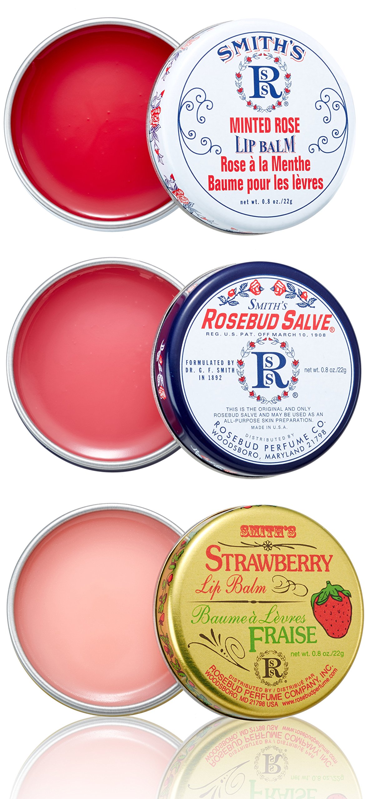 Rosebud Three Lavish Layers Lip Balm - 0.8 oz Moisturizing Lip Care for Dry, Chapped Lips | Day & Night Hydration, Gift Idea for Women & Men