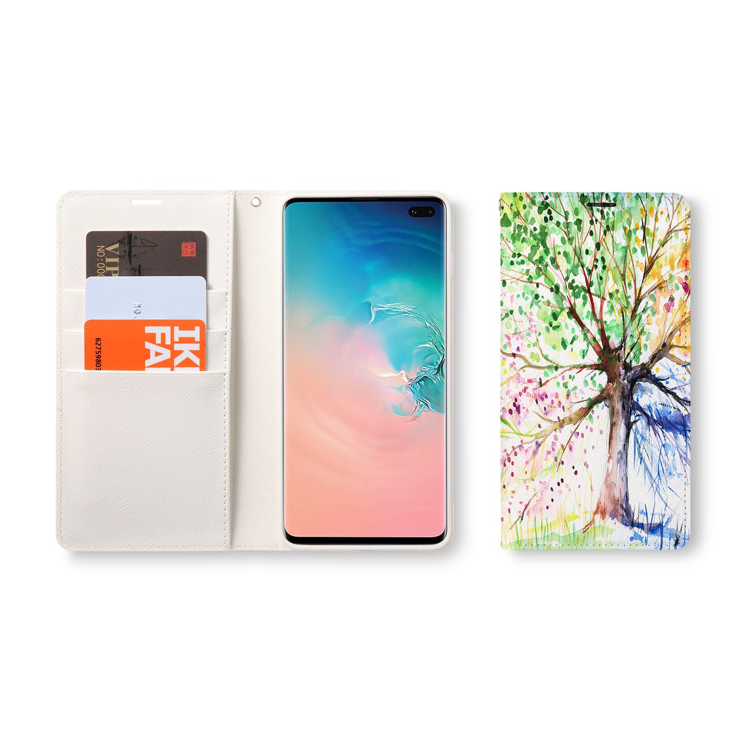 Samsung Wallet Case - Elegant Watercolor Flower Design for Galaxy Phones | Slim & Protective Cover for Everyday Use