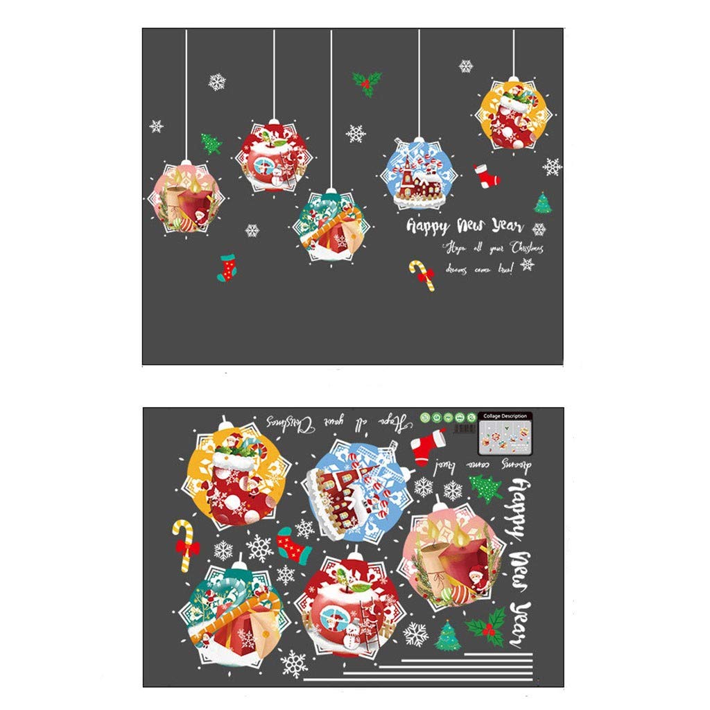 Celendi Removable PVC Wall Stickers - Christmas Ball Decor for Bedroom, Home & Gift - Transparent Film, Easy to Apply & Remove - Perfect for Holiday Decorations, Party Backdrops & DIY Home Projects