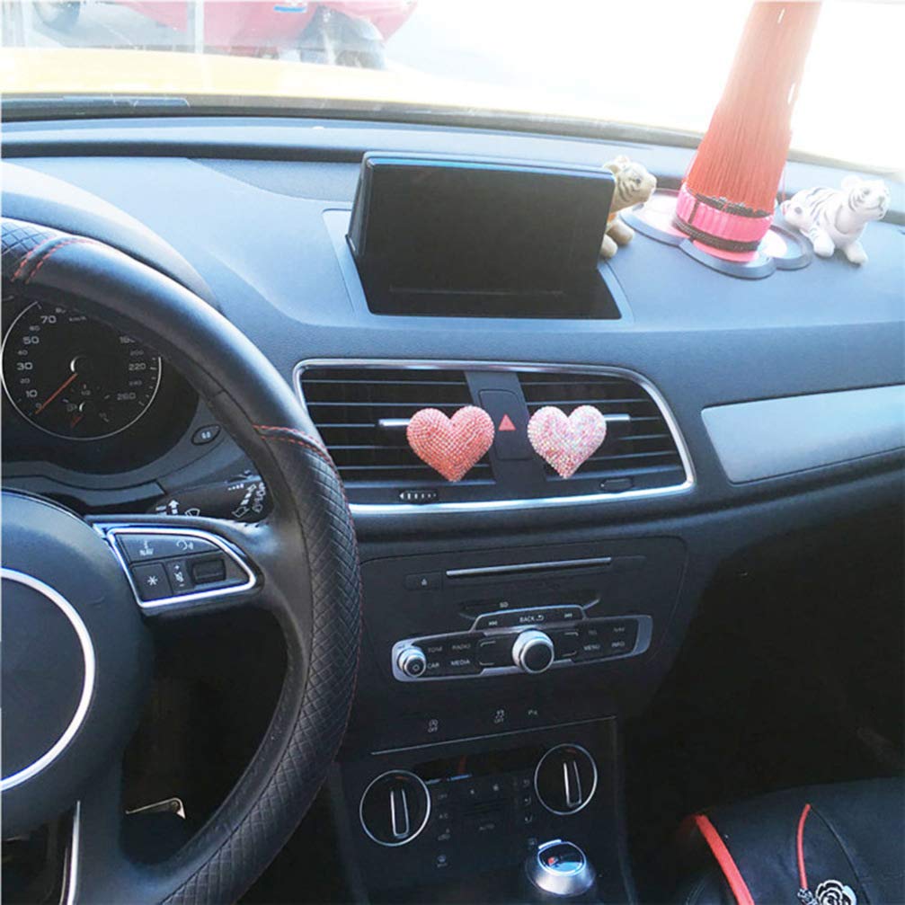 Crystal Heart Car Air Vent Clip - Rhinestone Bling Car Accessory for Women | Valentine's Day Gift | Pink Car Decor for Dashboard & Interior Styling
